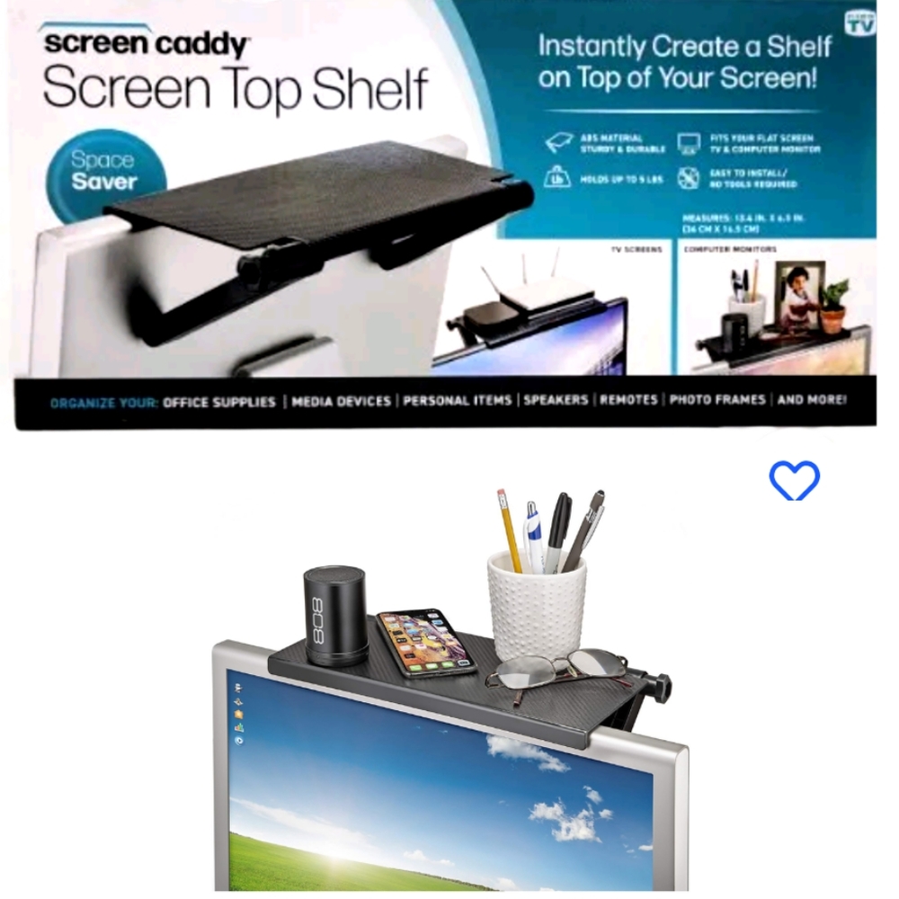 Computer Shelf TV Shelf portable Space Saver 13.4” x 6.5” As Seen on TV